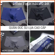 Combo 3 quần lót nam sịp đùi đúc lụa cao cấp mát lạnh thấm hút mồ hôi kháng khuẩn co giãn tốt.